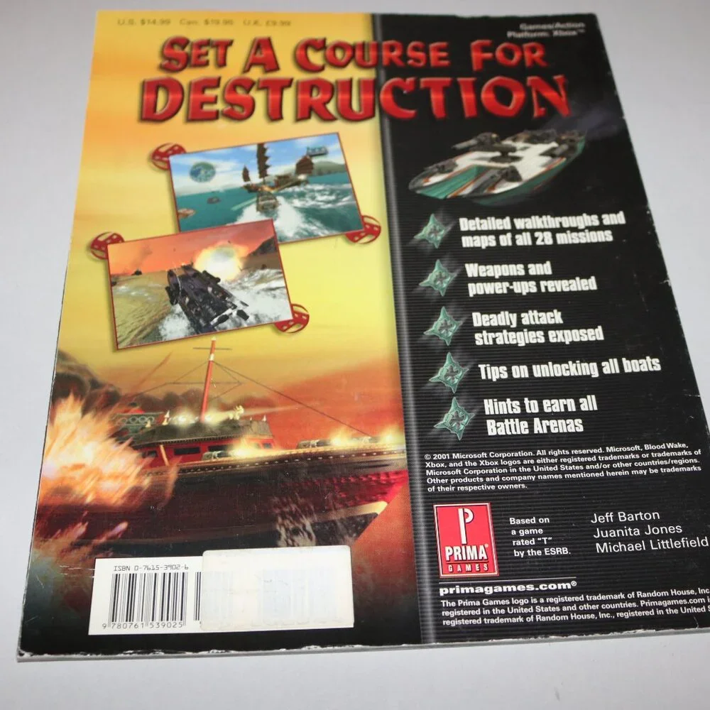 Primas Official Strategy Guide for Xbox Blood Wake by Microsoft vintage book